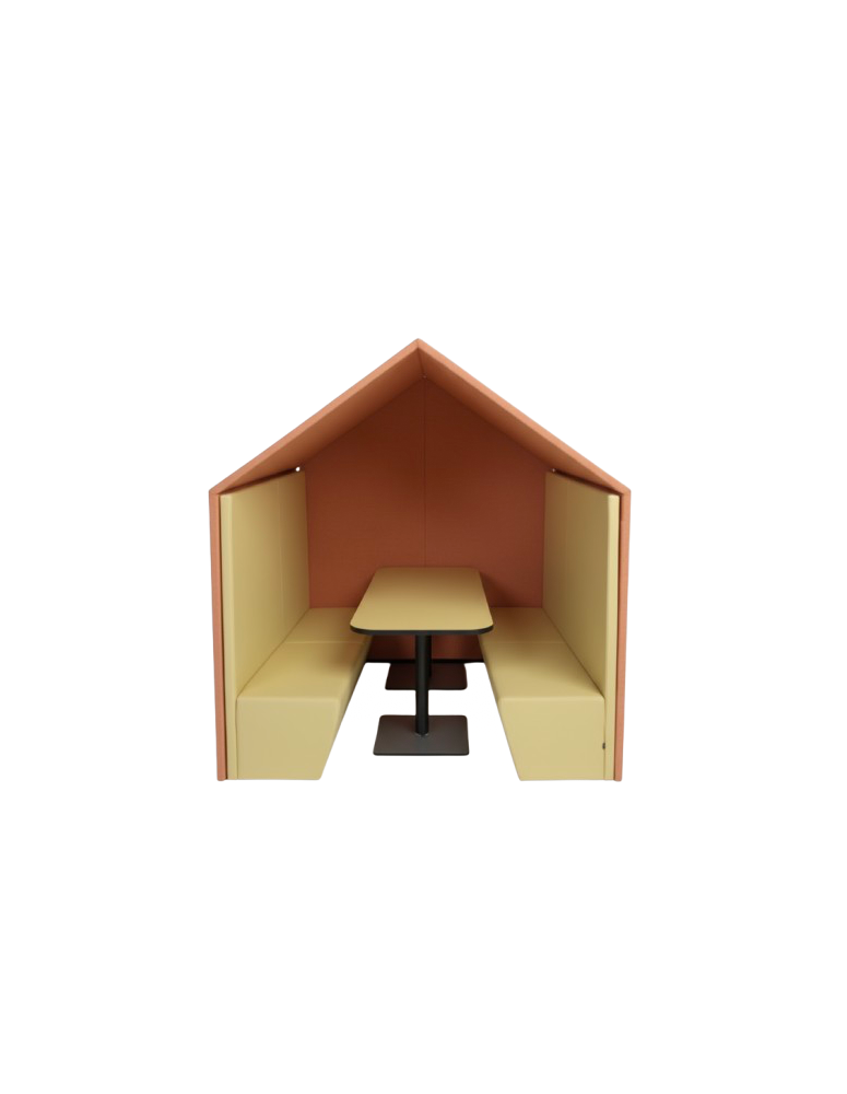 Used acoustic sound‑absorbing booth – large pod with table and two sofas