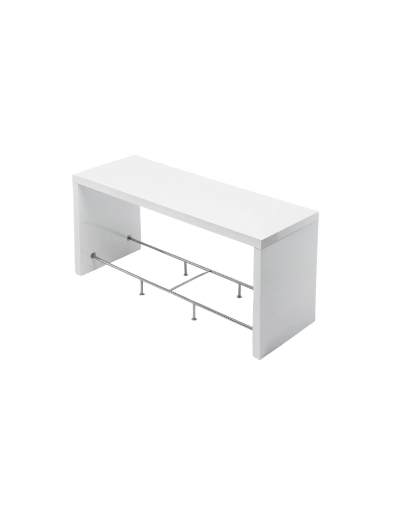 Used Large White Gloss Bar Table – 210×70×105 cm
