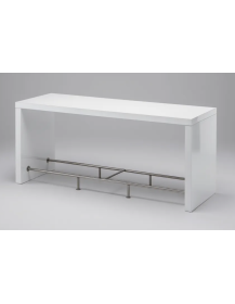 Used Large White Gloss Bar Table – 210×70×105 cm
