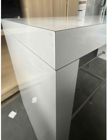 Used Large White Gloss Bar Table – 210×70×105 cm