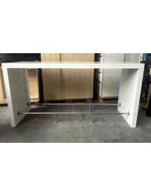 Used Large White Gloss Bar Table – 210×70×105 cm