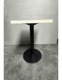 Used Small Square Table 50×50 cm, White Top, Black Base