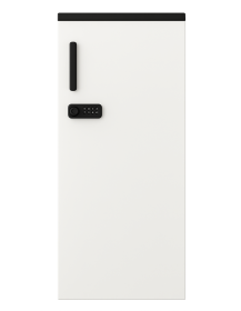 Used narrow lockable cabinet with shelves, practical for office or home