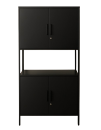 Used Minimalist Metal Cabinet – Black, Modern