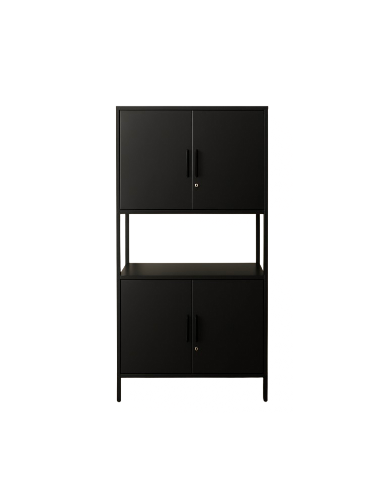 Used Minimalist Metal Cabinet – Black, Modern