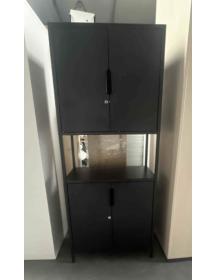 Used Minimalist Metal Cabinet – Black, Modern