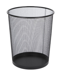 Used Black Metal Office Trash Bin