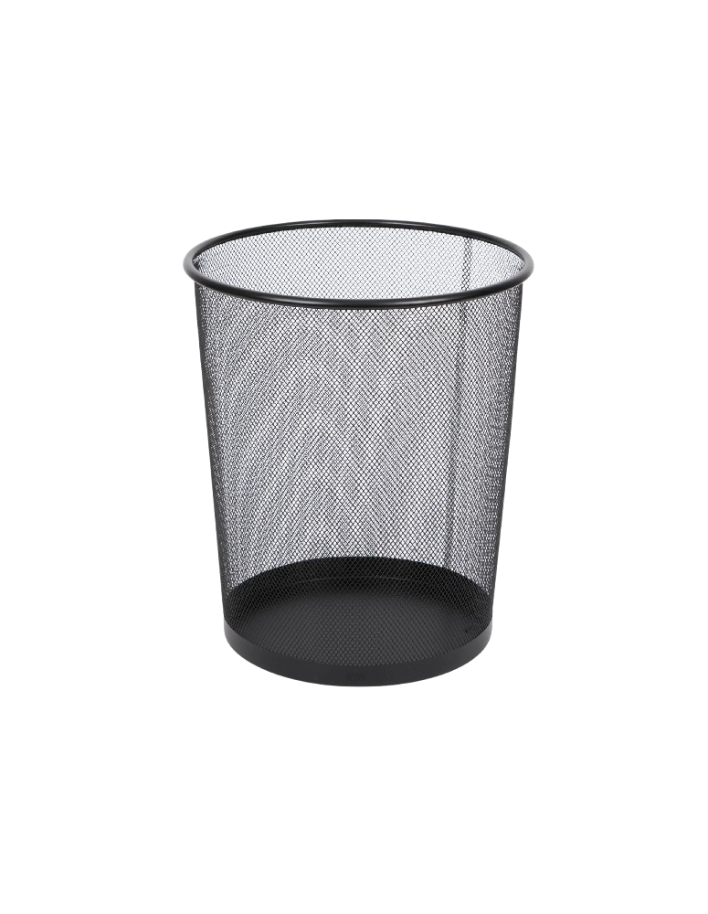Used Black Metal Office Trash Bin