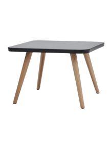 Used Square Coffee Table with Wooden Legs – Grey Top