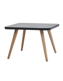 Used Square Coffee Table with Wooden Legs – Grey Top