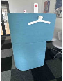 Used Acoustic Booth with Desk – 93×118×140 cm, Blue-Yellow