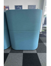 Used Acoustic Booth with Desk – 93×118×140 cm, Blue-Yellow