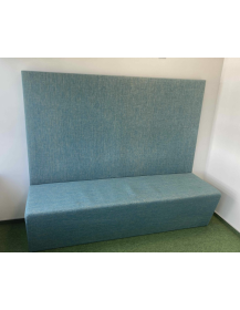 Used Large Götessons Pouf with Backrest – Upholstered, Blue-Turquoise