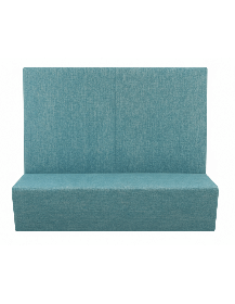 Used Large Götessons Pouf with Backrest – Upholstered, Blue-Turquoise