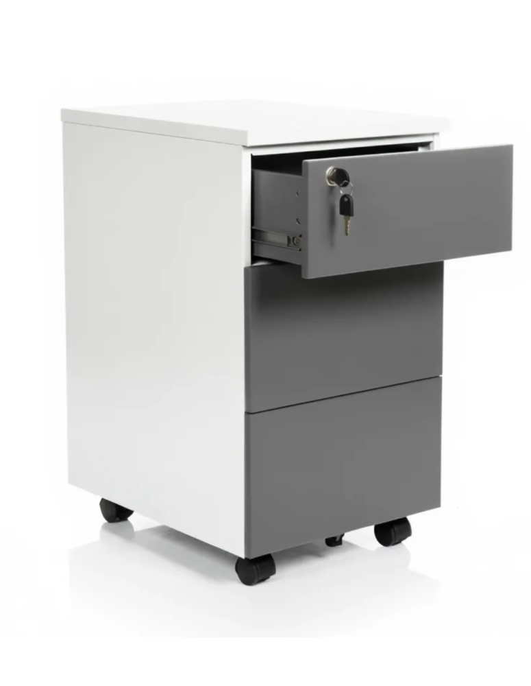 Used Grey Office Cabinet, 3 Drawers