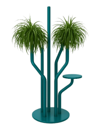 Used metal flower stand, large, turquoise, height 220 cm