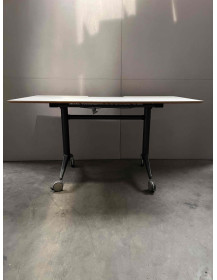 Used Foldable Desk / Mobile Table 140 × 70 cm with Media Port and Cable Management Compartment