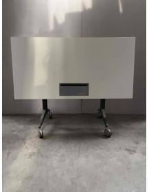 Used Foldable Desk / Mobile Table 140 × 70 cm with Media Port and Cable Management Compartment