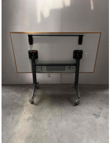 Used Foldable Desk / Mobile Table 140 × 70 cm with Media Port and Cable Management Compartment