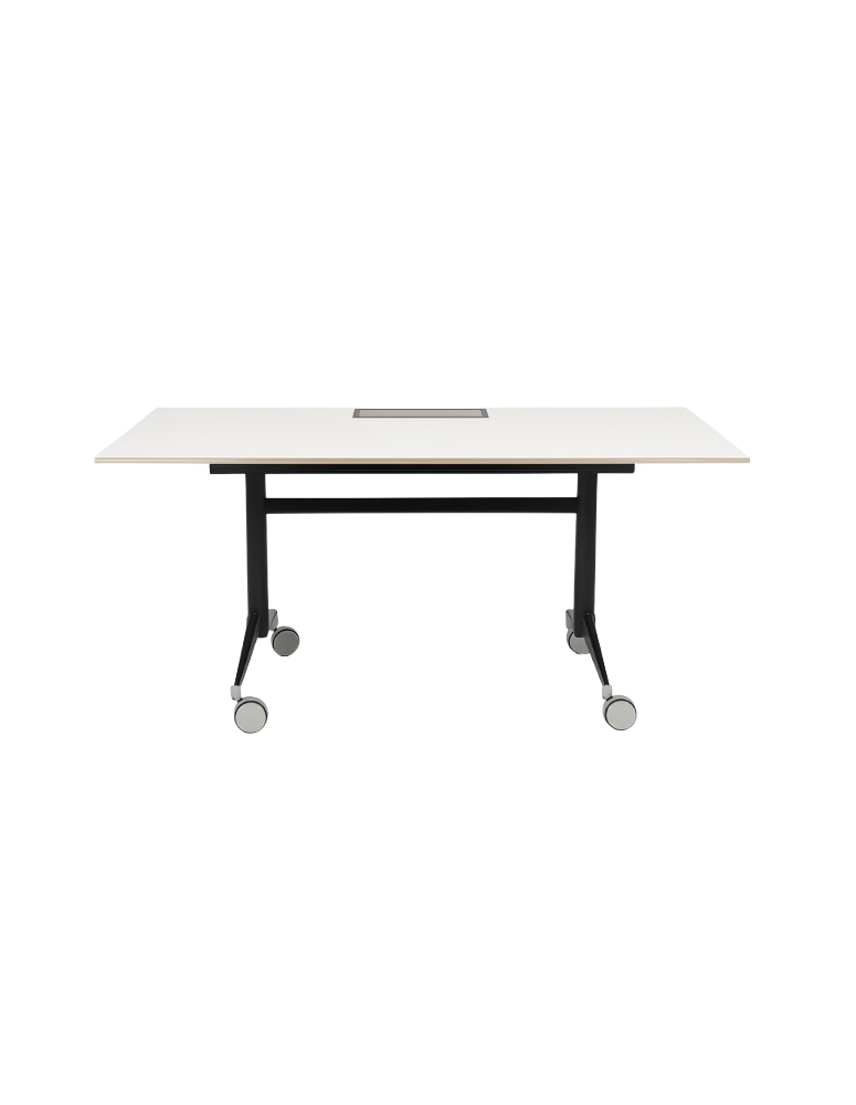 Used Foldable Desk / Mobile Table 140 × 70 cm with Media Port and Cable Management Compartment