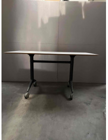 Used Foldable Flip Top Desk 140 × 70 cm on Wheels