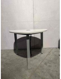 Used Egg-Shaped Coffee Table with Socket – Light Gray Top