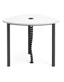 Used Egg-Shaped Coffee Table with Socket – Light Gray Top