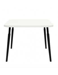 Used Square Table 80 × 80 cm – White Top, Black Slim Legs