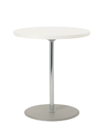 Used Small Round Table Ø 60 cm – White Top, Silver Stable Leg