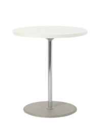 Used Small Round Table Ø 60 cm – White Top, Silver Stable Leg