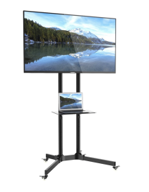 Used Techly ICA-TR6 TV Trolley – Mobile TV Stand with AV Shelf