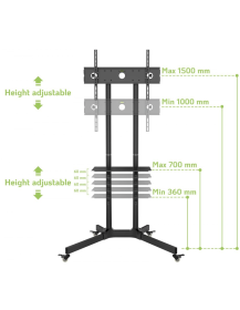 Used Techly ICA-TR6 TV Trolley – Mobile TV Stand with AV Shelf