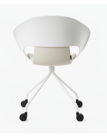 Used DELI chair by Skandiform – white, on casters