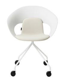 Used DELI chair by Skandiform – white, on casters