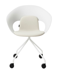 Used DELI chair by Skandiform – white, on casters