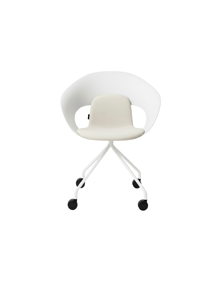 Used DELI chair by Skandiform – white, on casters