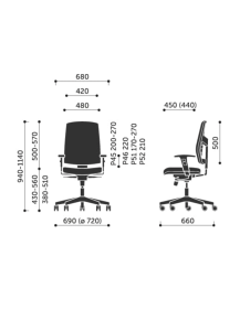 Used Profim Raya 21 office chair – ergonomic, swivel, black