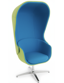Used Profim NU 11F acoustic armchair – bucket style, blue-green