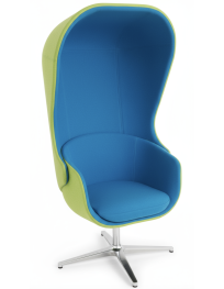 Used Profim NU 11F acoustic armchair – bucket style, blue-green