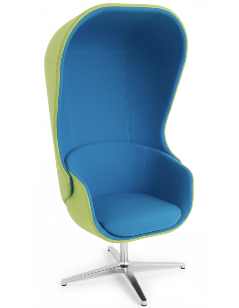 Used Profim NU 11F acoustic armchair – bucket style, blue-green