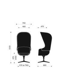 Used Profim NU 11F acoustic armchair – green-red