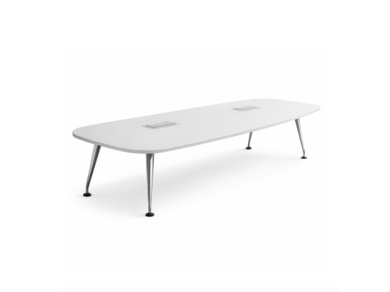 Używany stół konferencyjny biały owalny blat 280 x 100 cm