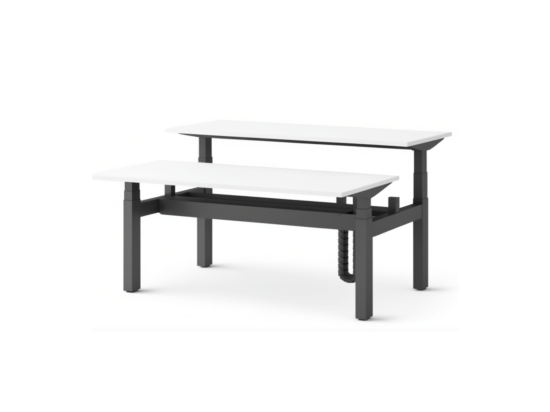 Używane biurko elektryczne dwuosobowe Herman Miller Ratio up&down biały blat