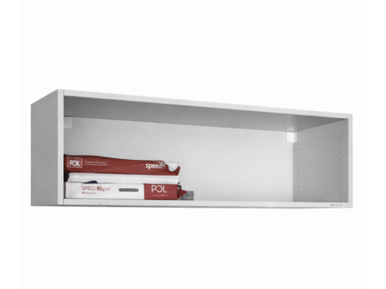 Używana biała półka wisząca biurowa