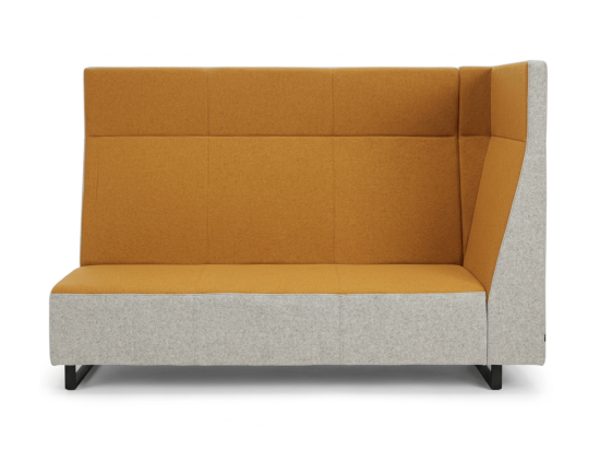 Używana sofa Voo_Voo VV 9X3 Bejot, szaro‑pomarańczowa, wysokie oparcie, akustyczna