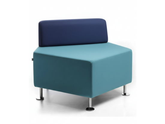 Używana pufa Penta Bejot niebieska, do przestrzeni publicznych