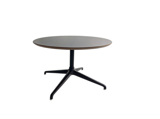 Używany stolik kawowy okrągły czarny 85 cm średnicy metalowa noga