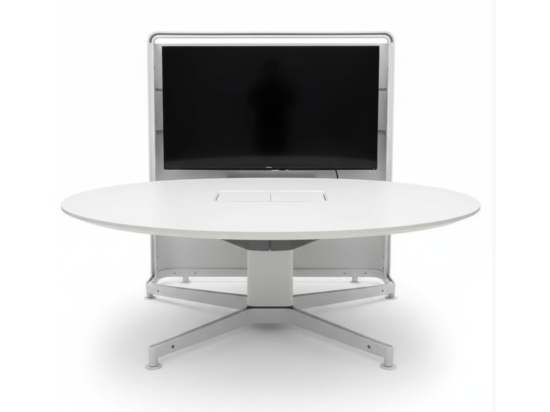 Używany stół konferencyjny Steelcase multimedialny w kształcie litery D