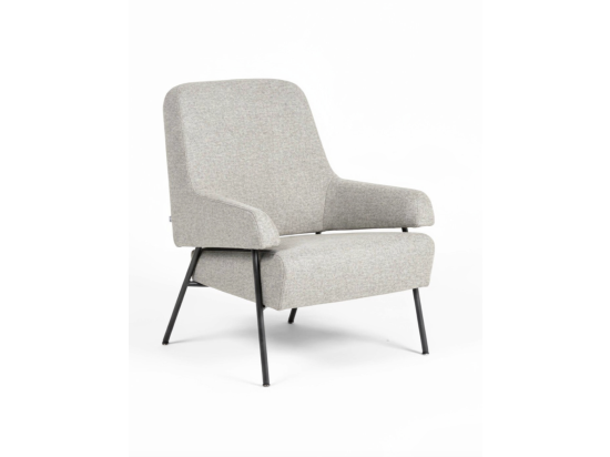 Używany fotel Noti GAP GA/1/L jasno szary, czarne metalowe nogi