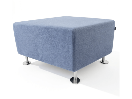 Używana pufa Penta Bejot – niebieska, nieregularny kształt, do miejsc publicznych